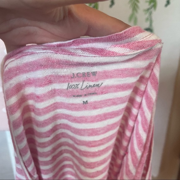 Size M J. Crew Pink/White Striped Shirt A1 - Picture 4 of 4